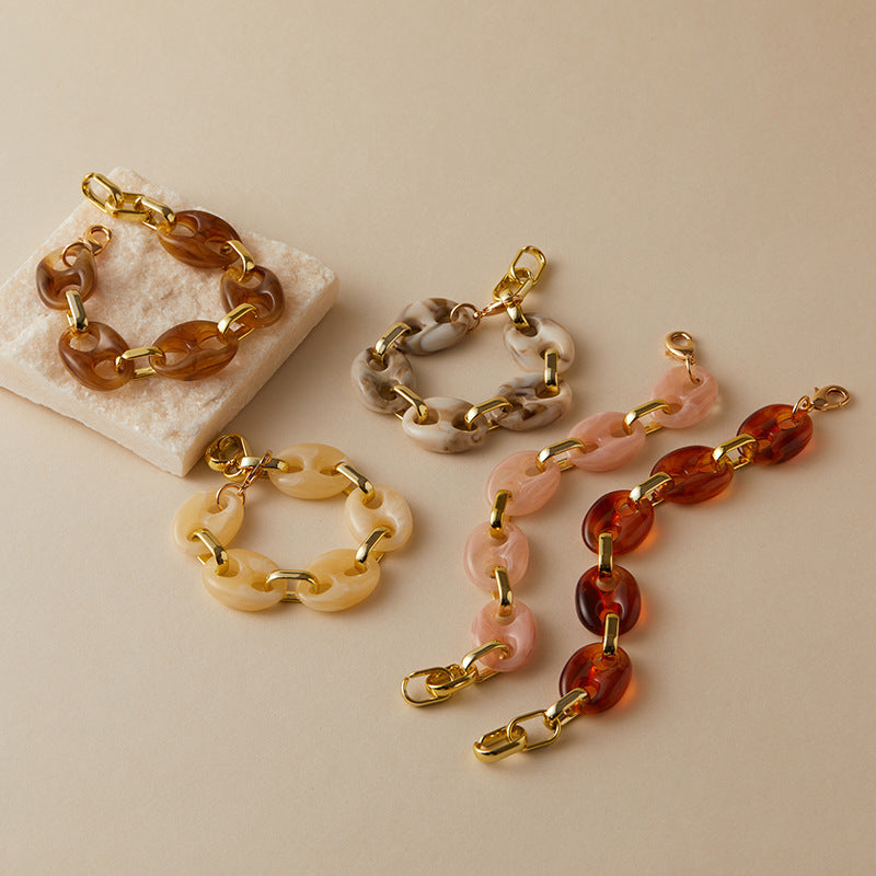 Women's Fashion Personalized Resin Pig Nose Bracelet