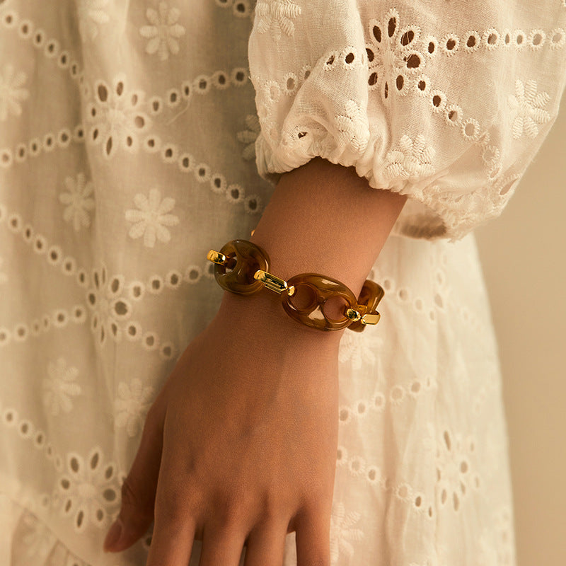 Women's Fashion Personalized Resin Pig Nose Bracelet