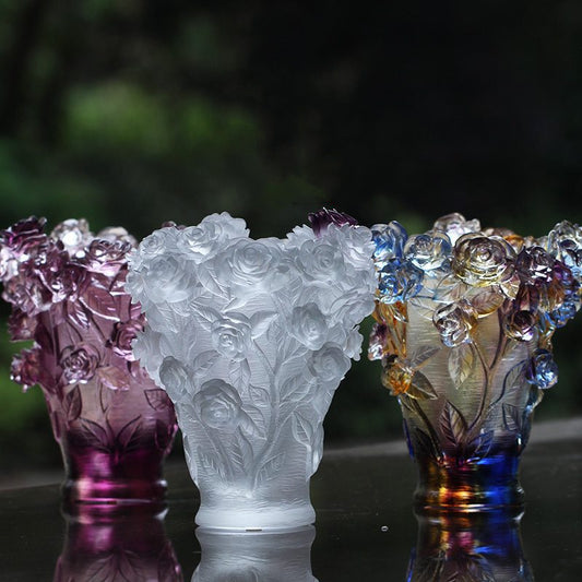 Ancient Glazed Vase Light Creative Rose