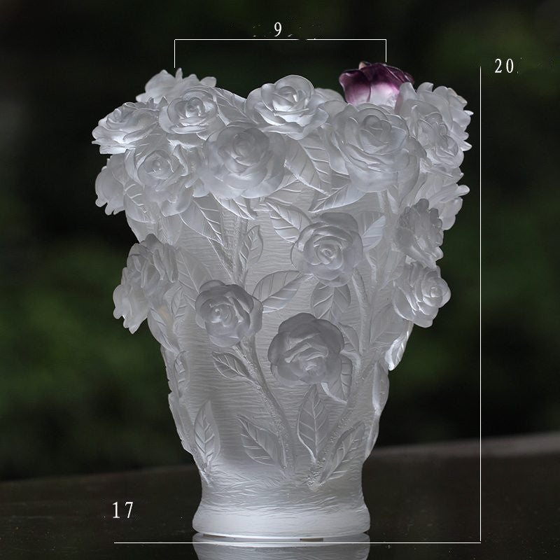 Ancient Glazed Vase Light Creative Rose