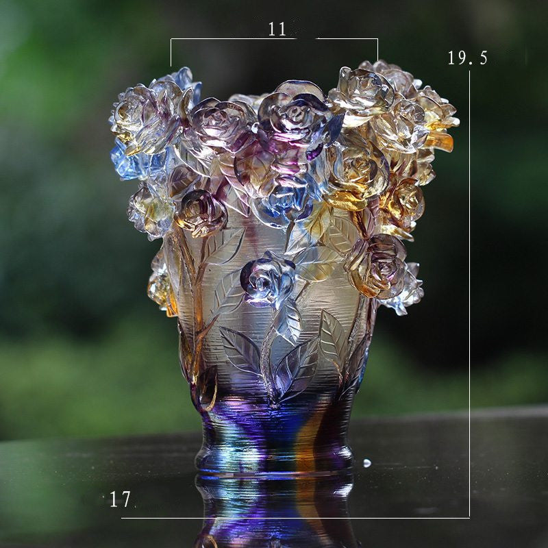 Ancient Glazed Vase Light Creative Rose
