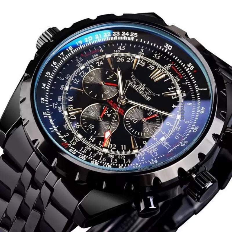 Casual Hollow Multi-function Large Dial Mechanical Watch
