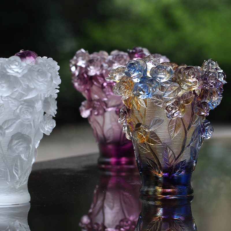 Ancient Glazed Vase Light Creative Rose