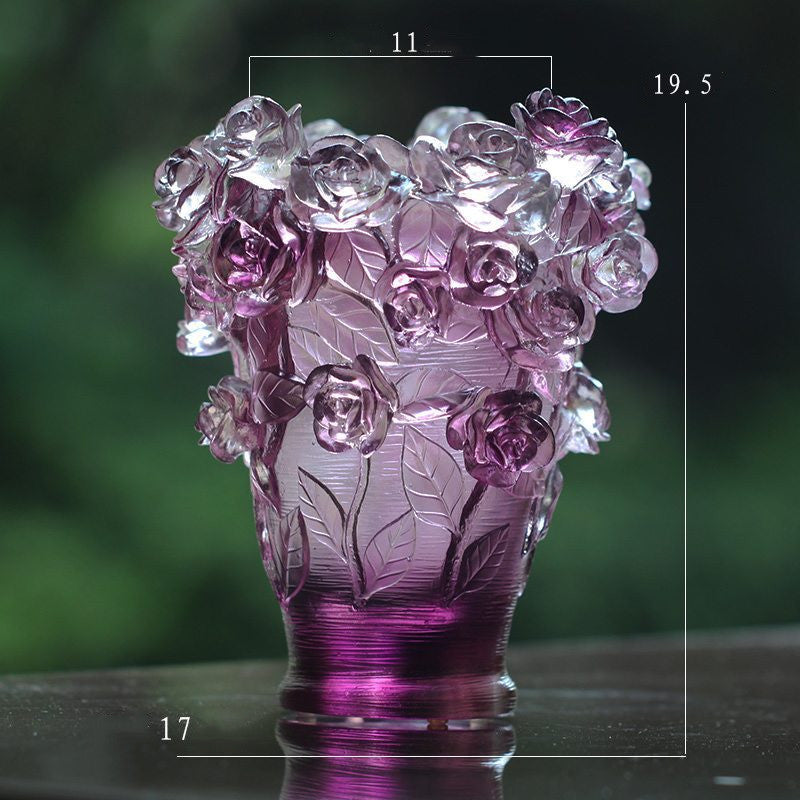 Ancient Glazed Vase Light Creative Rose