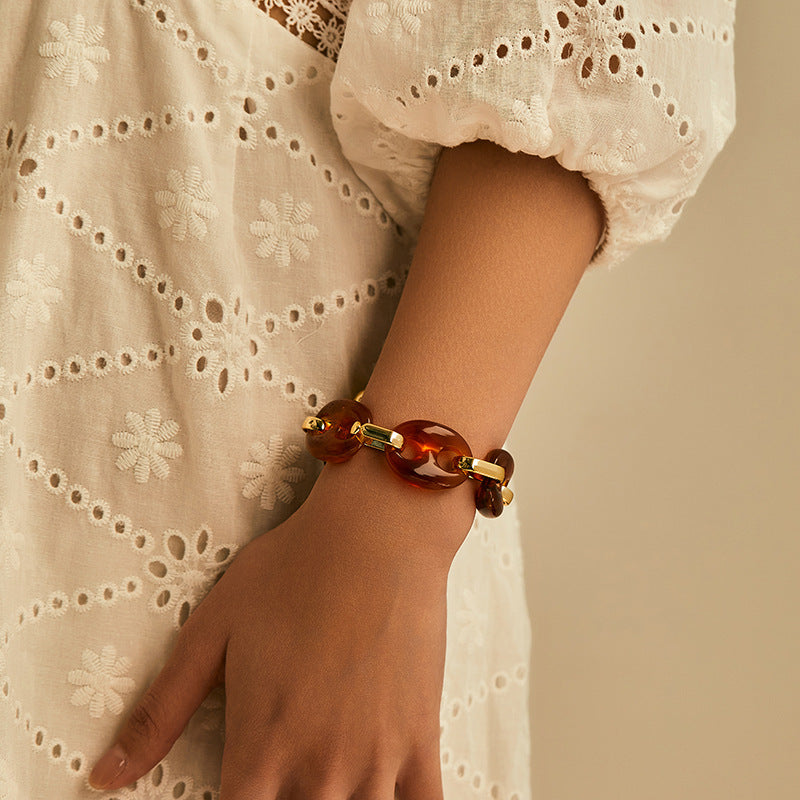 Women's Fashion Personalized Resin Pig Nose Bracelet