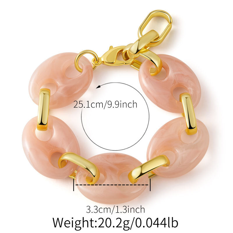 Women's Fashion Personalized Resin Pig Nose Bracelet
