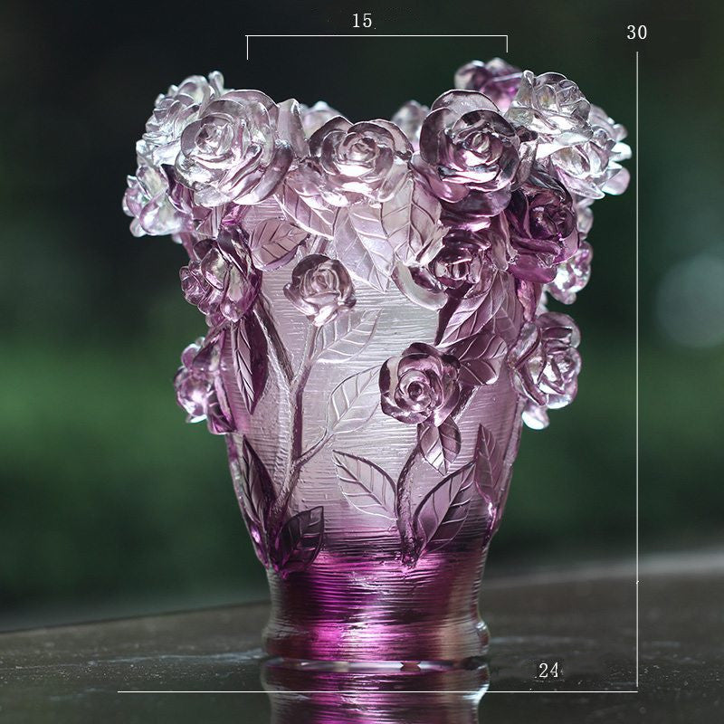 Ancient Glazed Vase Light Creative Rose