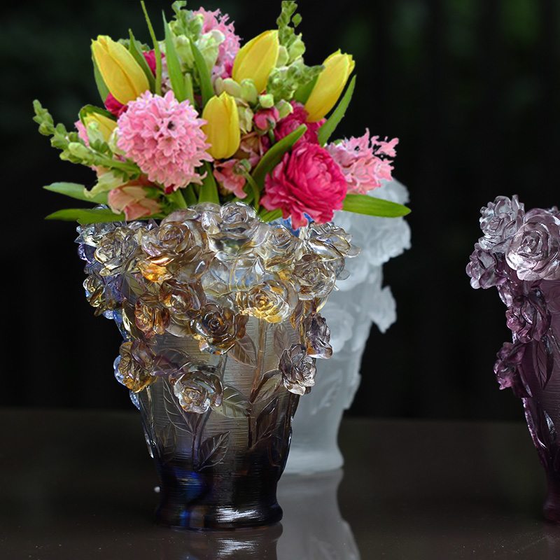 Ancient Glazed Vase Light Creative Rose